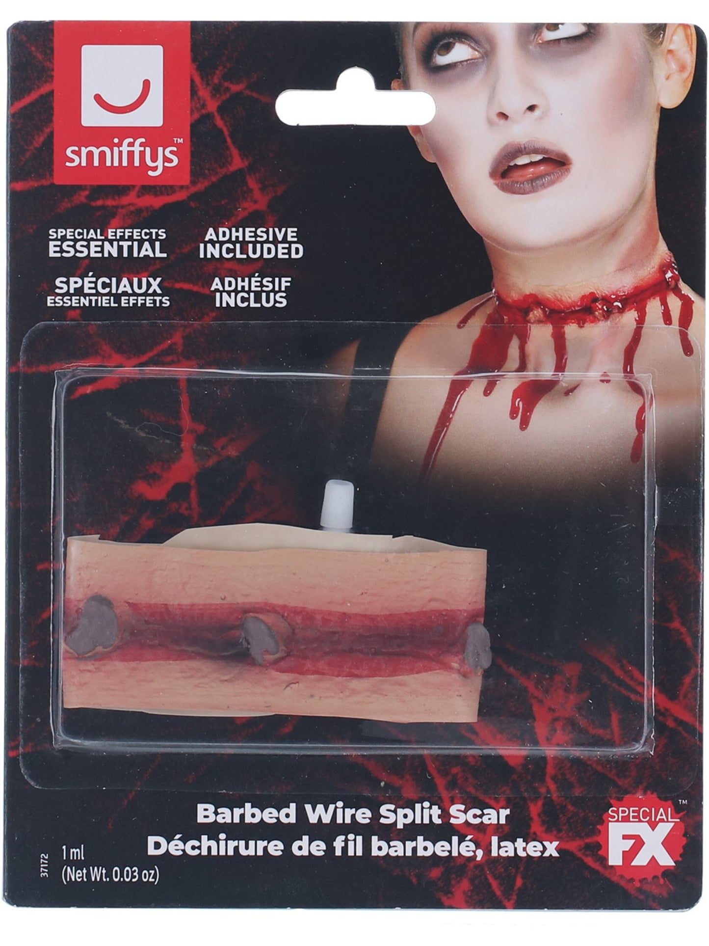 Smiffys Make-Up FX, Barbed Wire Split Scar, Red  Wholesale