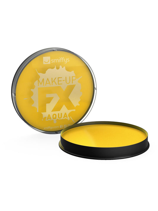 Smiffys Make-Up FX, Aqua Gesichtsund Körperfarbe, Gelb, 16ml, Wasserbasierend