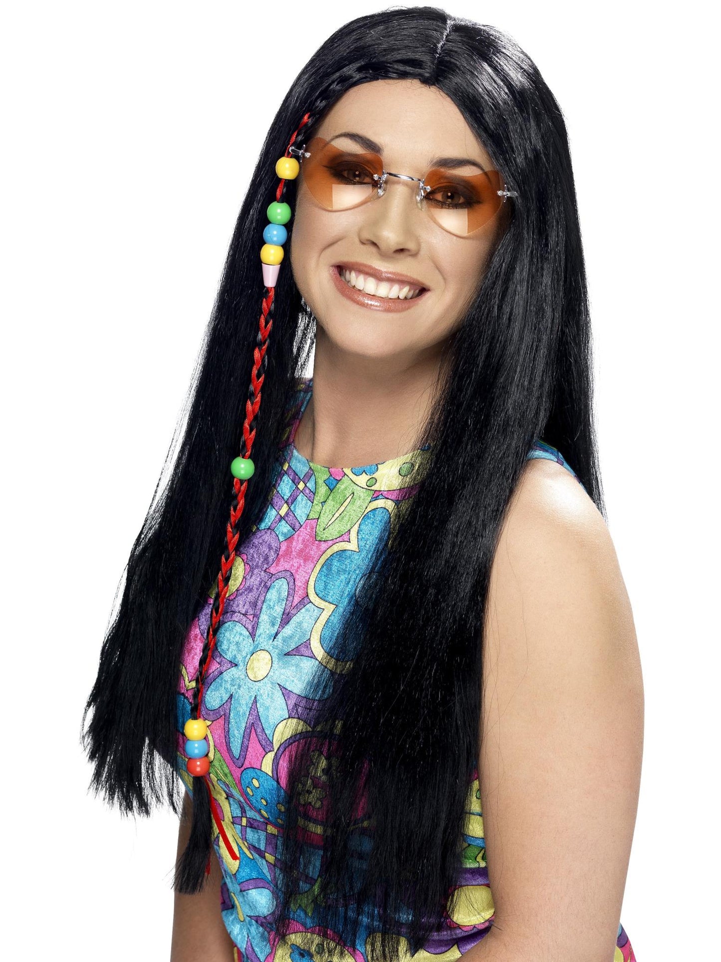Hippy Party Wig with Beads  Wholesale
