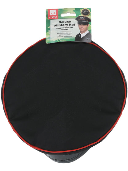 Sombrero militar deluxe, Negro, con borde interior elástico