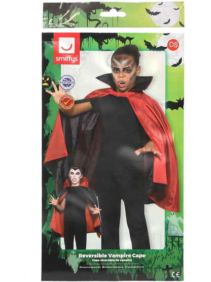 Reversible Vampire Cape, Black & Red  Wholesale