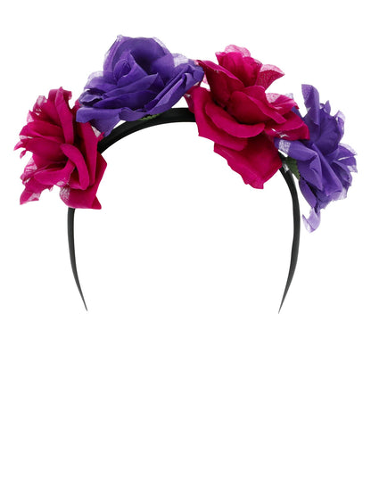 Day of the Dead Rose Headband, Multi-Coloured  Wholesale
