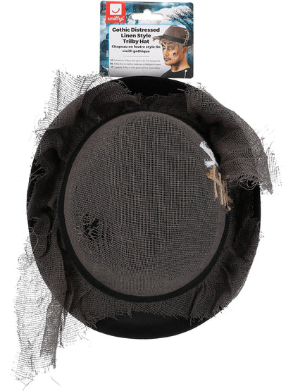 Sombrero Trilby estilo gótico de lino envejecido