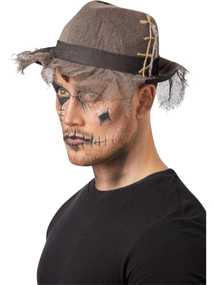 Sombrero Trilby estilo gótico de lino envejecido