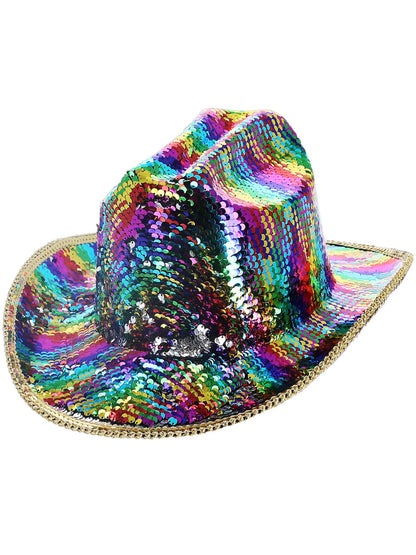 Sombrero de vaquera Fever Deluxe con lentejuelas multicolor