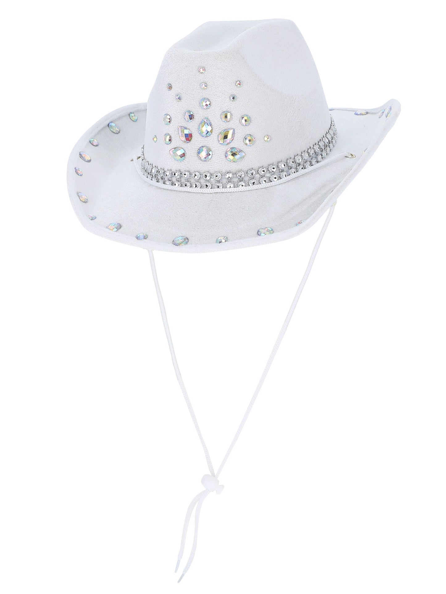Chapeau de cowgirl  strass blanc, Bijoux en argent