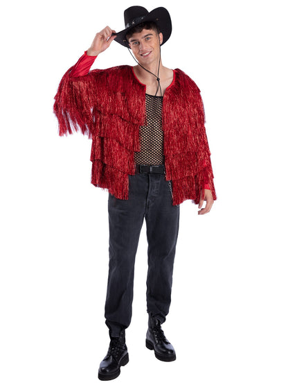 Fever Tinsel Festival Jacket, Red  Wholesale