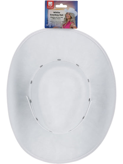 White Cowboy Hat, Felt, with Cord  Wholesale