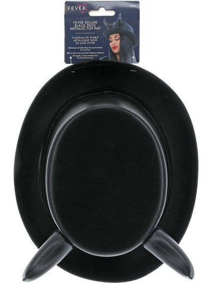 Fever Deluxe Black Devil Metallic Top Hat  Wholesale