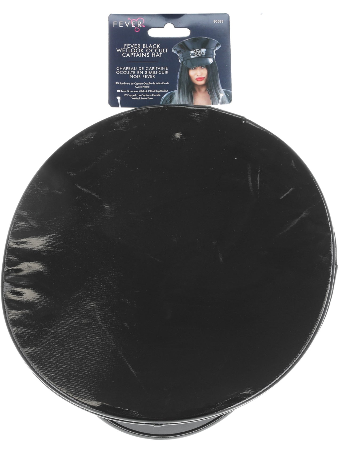 Fever Deluxe Black Wetlook Occult Captains Hat  Wholesale