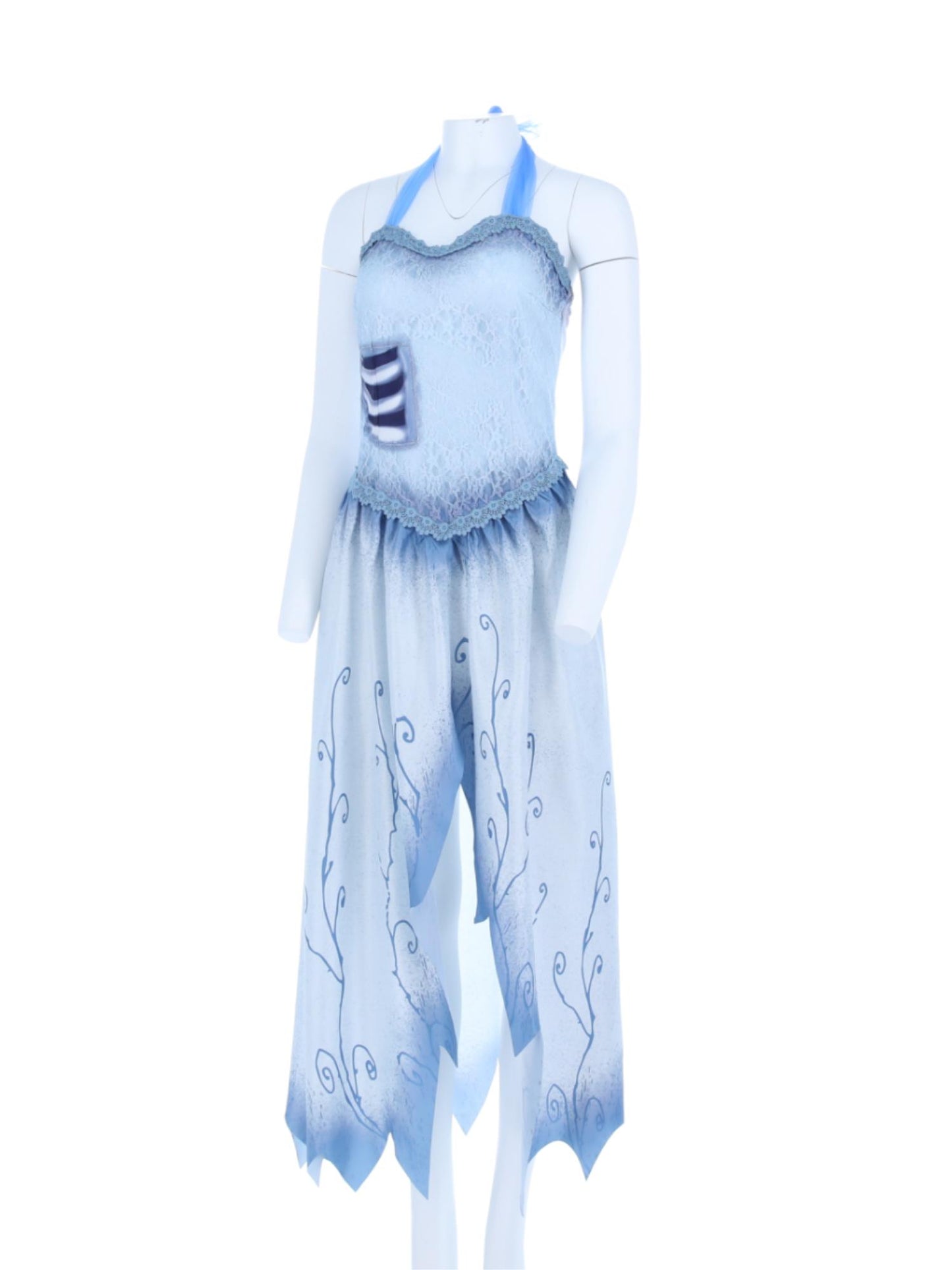 Corpse Bride, Emily-Kostüm, Kleid und Stirnband mit Schleier