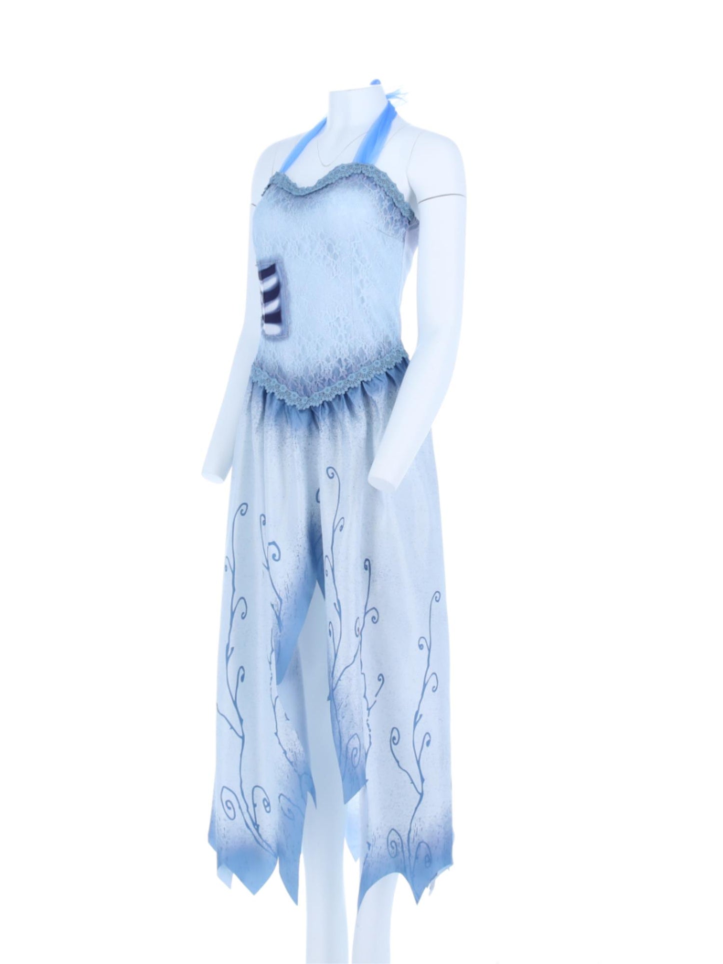 Corpse Bride, Emily-Kostüm, Kleid und Stirnband mit Schleier