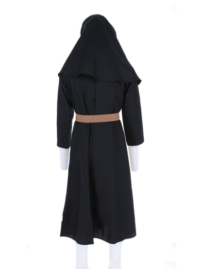 The Nun, Valek-Kostüm, Tracht, Kopfbedeckung, Gürtel, Kreuz-Halskette und Maske