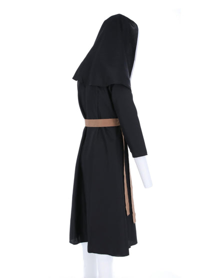 The Nun, Valek-Kostüm, Tracht, Kopfbedeckung, Gürtel, Kreuz-Halskette und Maske