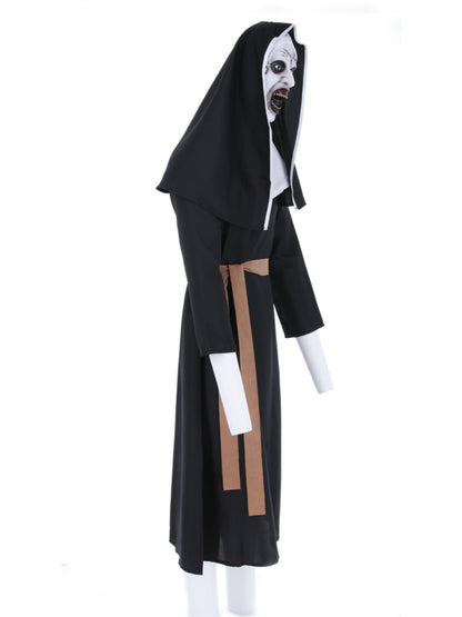 The Nun, Valek-Kostüm, Tracht, Kopfbedeckung, Gürtel, Kreuz-Halskette und Maske