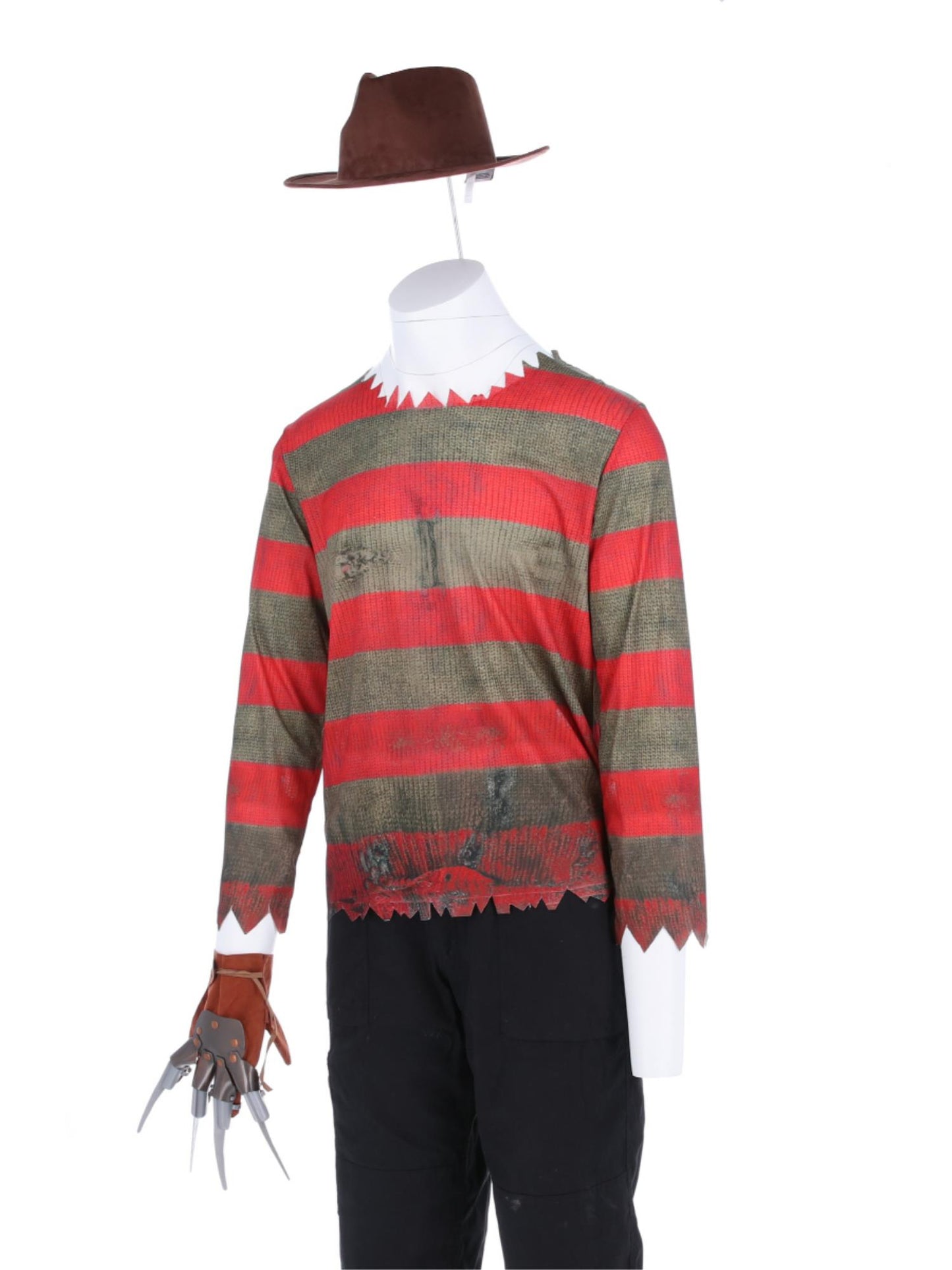 A Nightmare On Elm Street, Freddy Krueger, Kostüm, Bedrucktes Oberteil, Handschuh und Mütze
