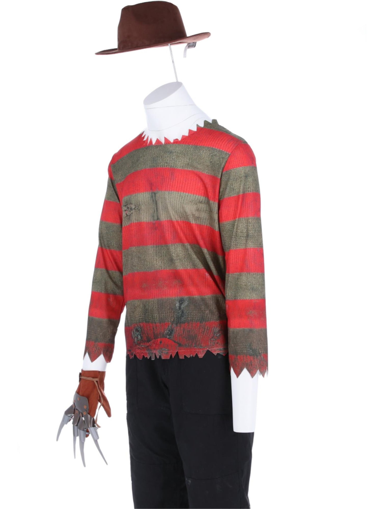 A Nightmare On Elm Street, Freddy Krueger, Kostüm, Bedrucktes Oberteil, Handschuh und Mütze