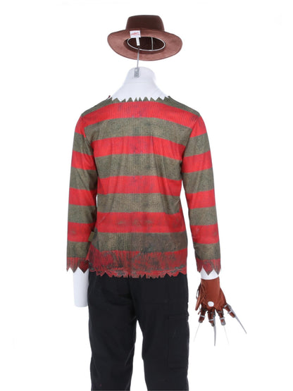A Nightmare On Elm Street, Freddy Krueger, Kostüm, Bedrucktes Oberteil, Handschuh und Mütze