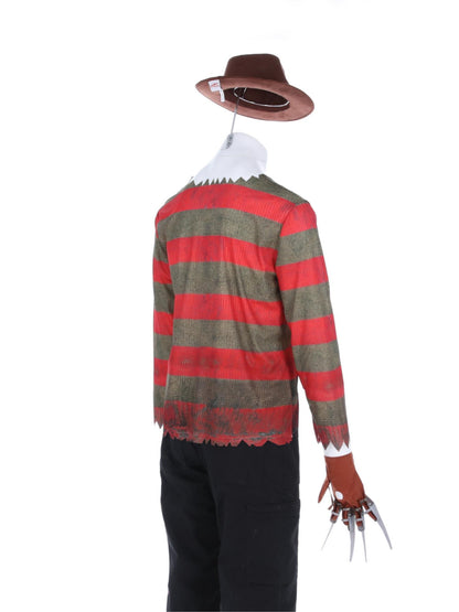 A Nightmare On Elm Street, Freddy Krueger, Kostüm, Bedrucktes Oberteil, Handschuh und Mütze