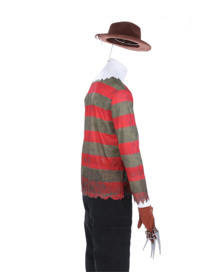 A Nightmare On Elm Street, Freddy Krueger, Kostüm, Bedrucktes Oberteil, Handschuh und Mütze