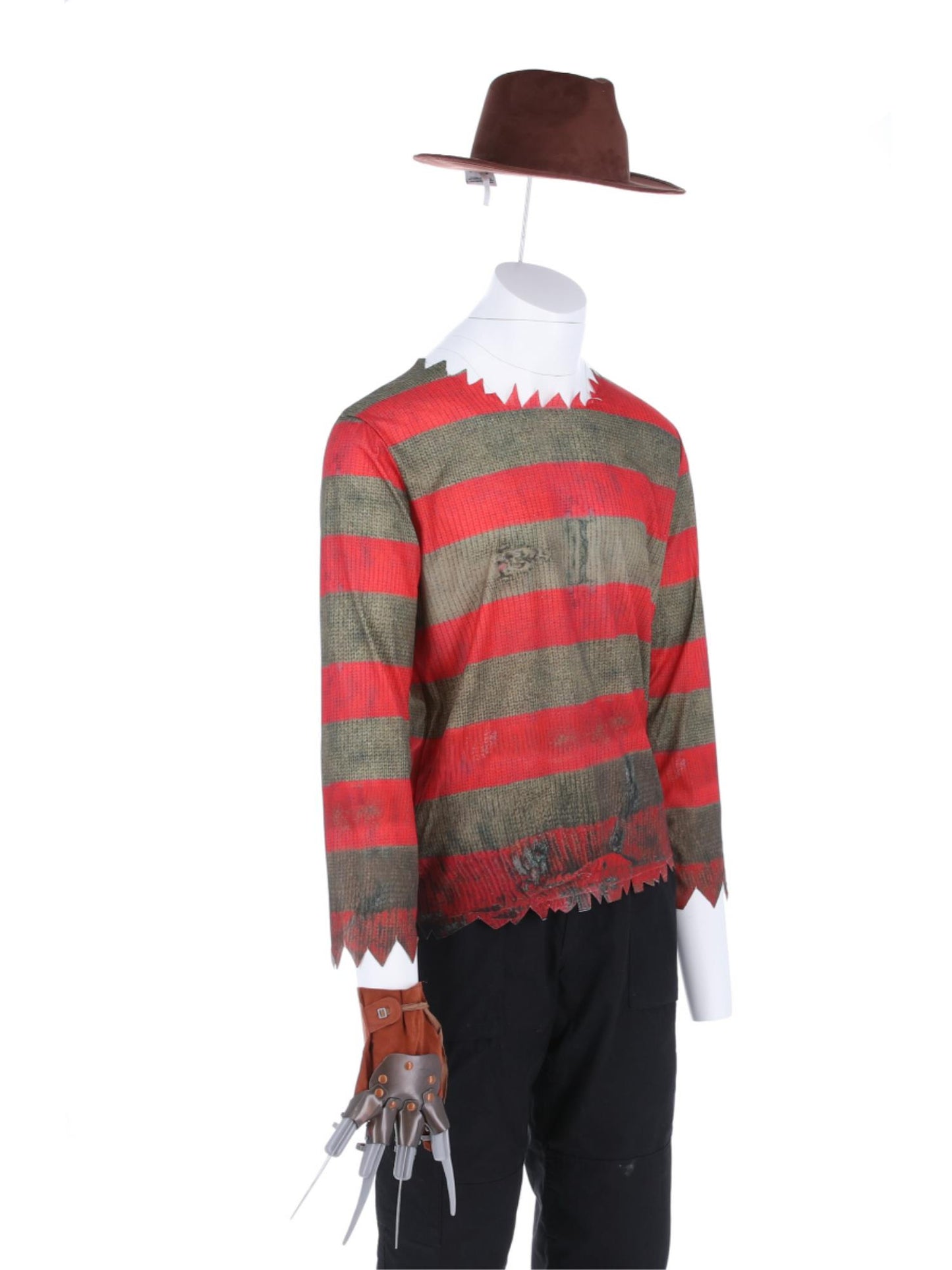 A Nightmare On Elm Street, Freddy Krueger, Kostüm, Bedrucktes Oberteil, Handschuh und Mütze