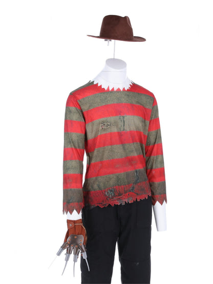 A Nightmare On Elm Street, Freddy Krueger, Kostüm, Bedrucktes Oberteil, Handschuh und Mütze