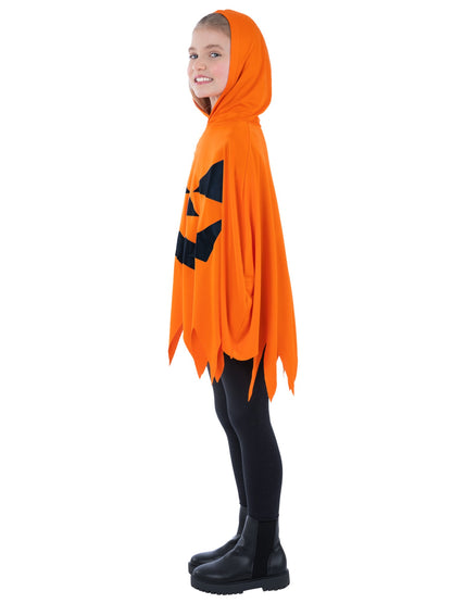 Pumpkin Poncho, Orange, Kids  Wholesale