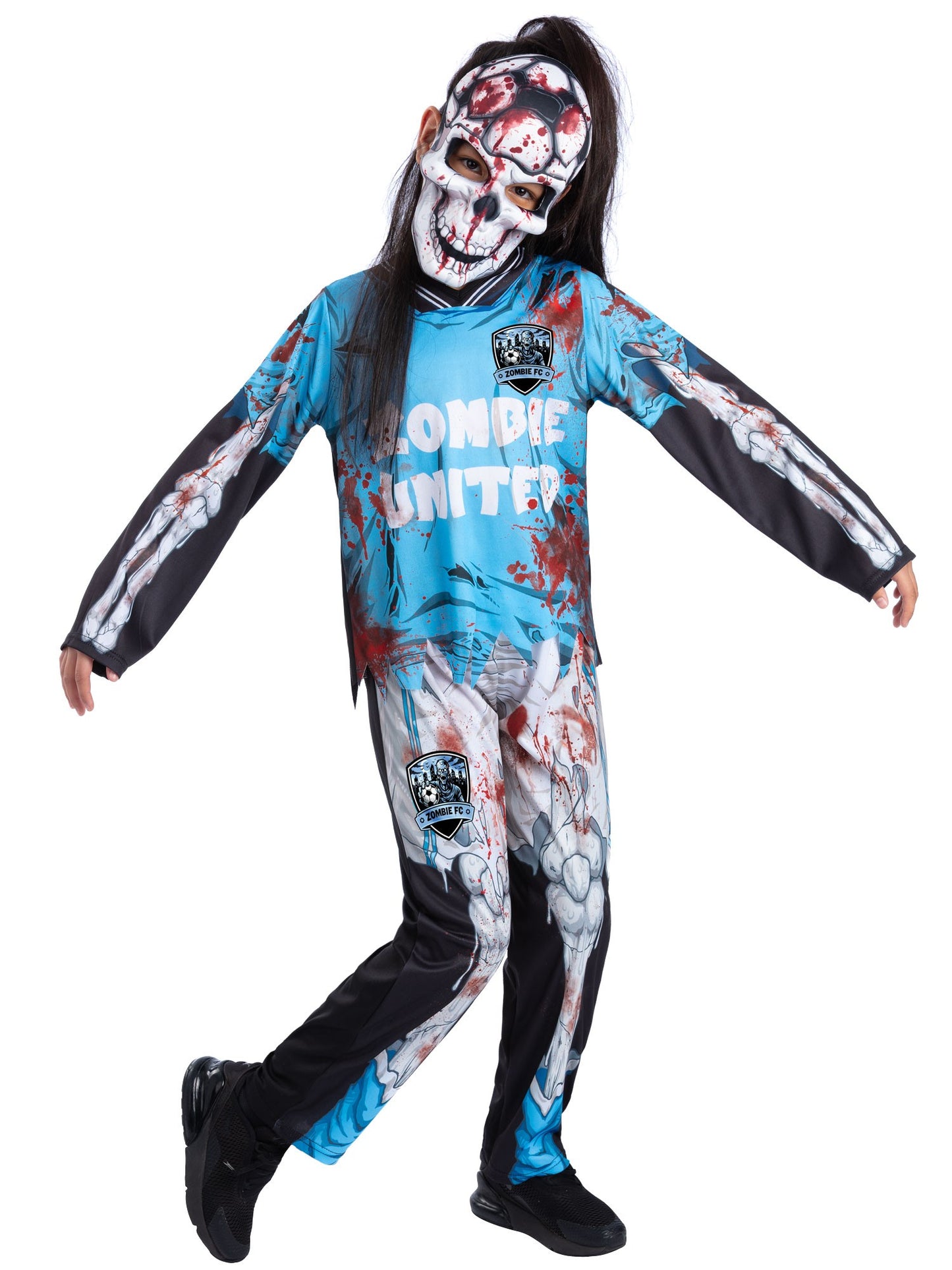 Zombie FC Footballer Skeleton Costume, Blue  Wholesale