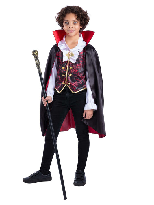 Disfraz De Vampiro Smiffys 51052L - Incluye Camisa, Chaleco Y Capa, Talla Grande
