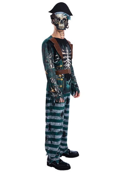 Skeleton Pirate Captain Costume, Printed Top  Wholesale