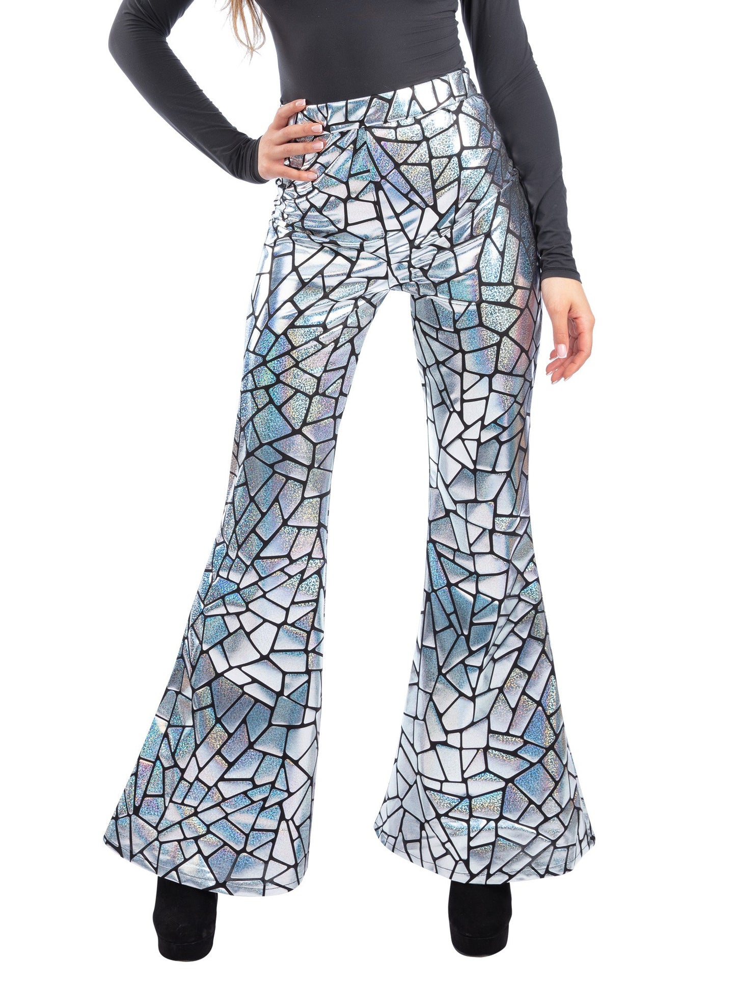 Disco Darling Mirror Flared Trousers  Wholesale