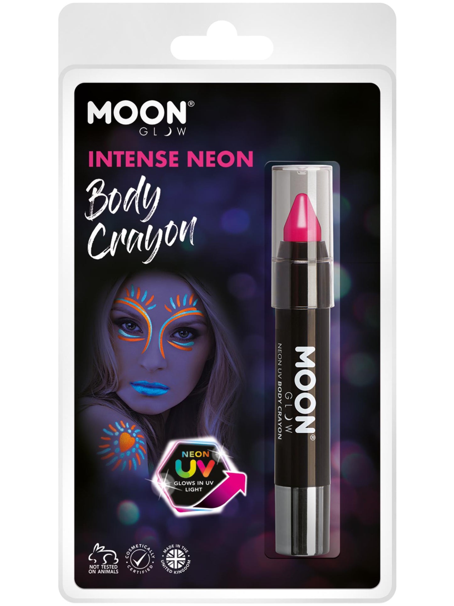Moon Glow Intense Neon UV Body Crayons, Intense Pi  Wholesale