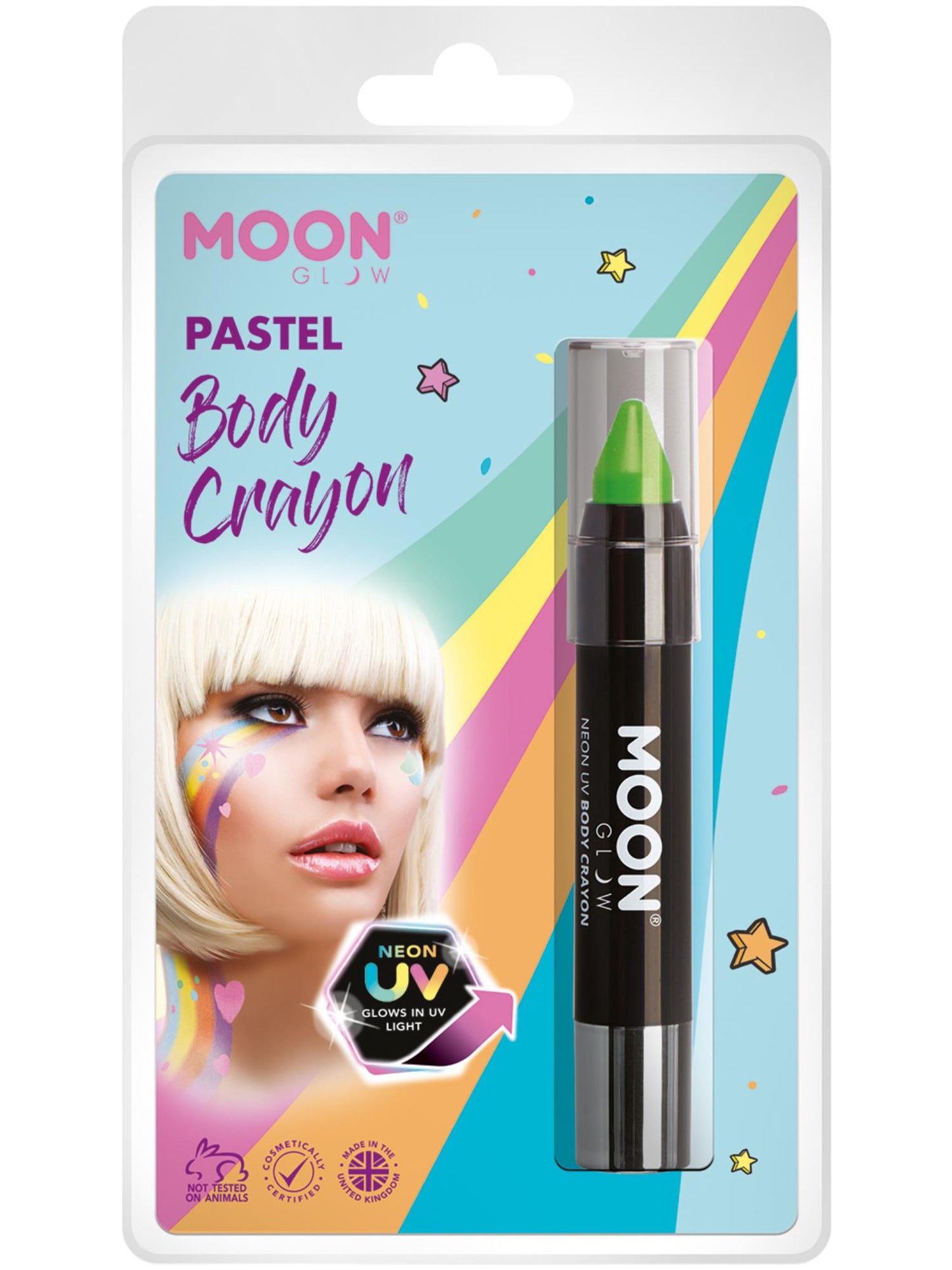 Moon Glow Pastel Neon UV Body Crayons, Pastel Gree  Wholesale