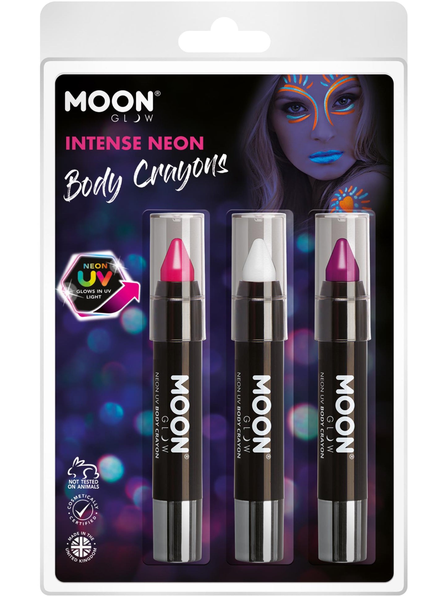 Moon Glow Intense Neon UV Body Crayons,   Wholesale