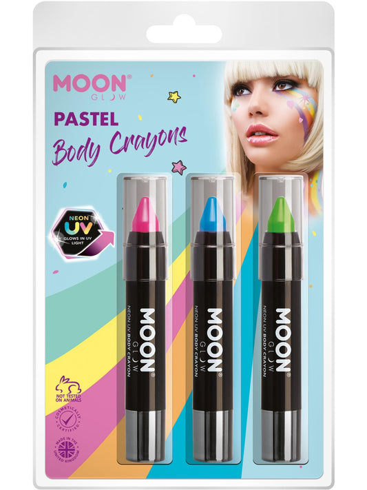 Moon Glow Pastel Neon UV Body Crayons,   Wholesale