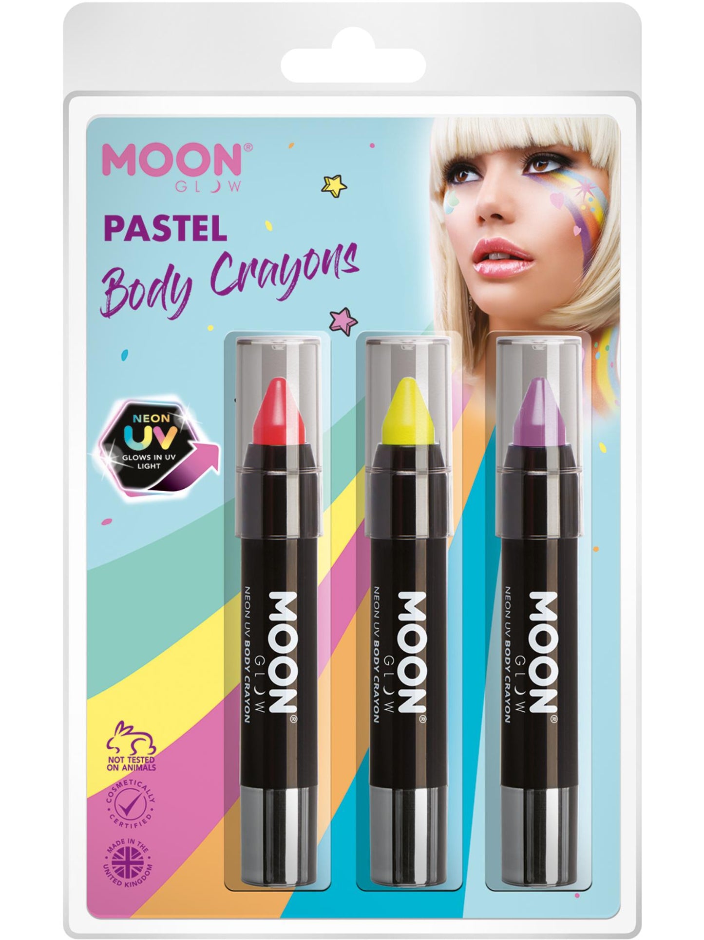 Moon Glow Intense Neon UV Body Crayons,   Wholesale