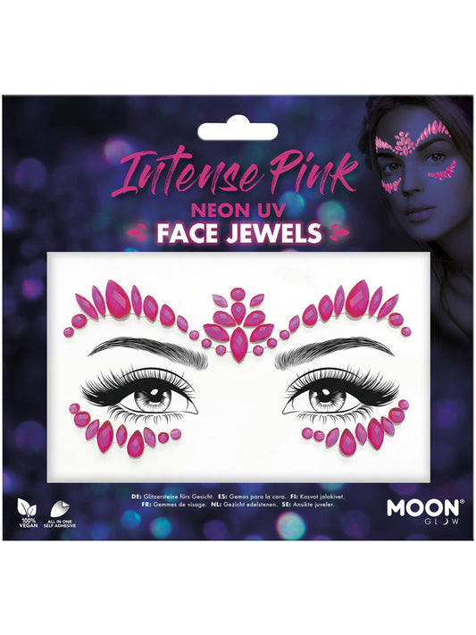 Moon Glow Face Jewels, Intense Pink  Wholesale